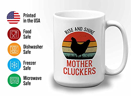 Farmercoffeemug15ozblackriseandshinemothercluckerfunnyfarmingfarmhousechickencluckhenshatcherchickseggcowboycountry  Urban Country Home Decor Farmer coffee mug 15oz black rise and shine mother clucker funny farming farmhouse chicken cluck hens hatcher chicks egg cowboy country  urban country home decor
