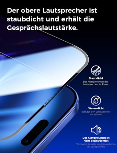 MAGIC JOHN 2 Stück für iPhone 16 Schutzfolie Einfache Installation – Ansicht 6