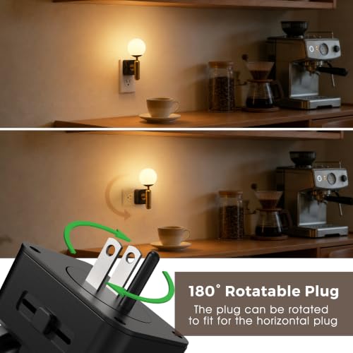 Image of L LOHAS LED Vintage Night Lights Plug into Wall, Dimmable, 3000K Soft White
