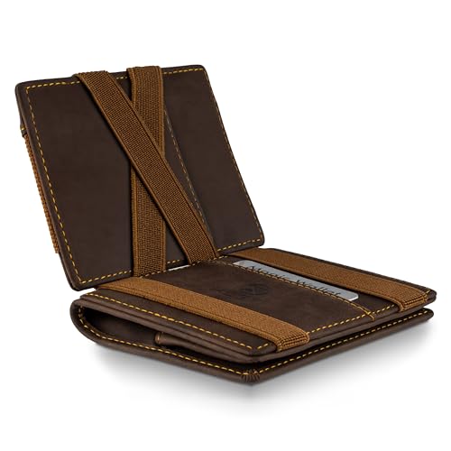 West - Magic Wallet with Coin Pouch + Gift Packaging - RFID Wallet for Men Compact & Small Magic Money Wallet - Extra Strong Money Bands, Magic Wallets for Men