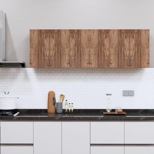 Image of Door Multipurpose Storage Cabinet & Adjustable Shelf | Space Organizer | Termites Resistance | Wall Mounted for Office, Kitchen Finish (Cochwood Brown, Door 6)