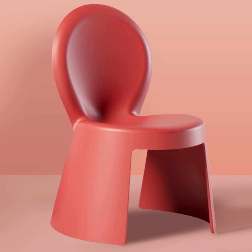 Tabouret bas en plastique avec dossier épais beige modèle C