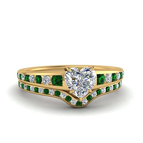 Alliance diamant or jaune avec bague pierre de naissance cœur façonner