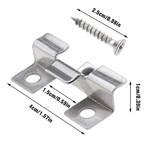YINETTECH 100 St Decking Versteckt Abstandshalter Verschluss Tafel Clip mit Selbstschneidender Schraube Edelstahl DIY Hardware