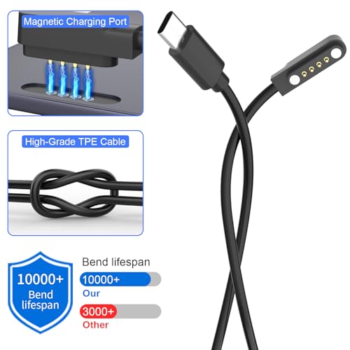 Gamorek Charger for PLAUD Note AI Voice Recorder,Plaid Charger Replacement 2 Pack USB-C Charging Cable Cord for PLAUD Note Pro(3.3ft/1m)