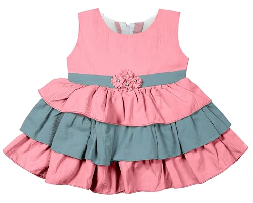 little PANDA Baby Girl’s Dress Fit & Flare Knee-Length Crepe Dress