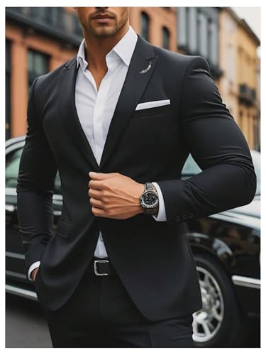 SOLY HUX Men's Blazer Sport Coats Single Button Casual Business Work Suit Jacket3