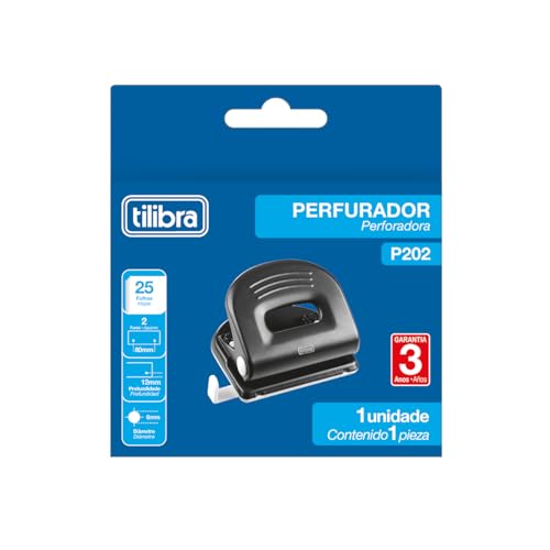 Tilibra - Perfurador 2 Furos 25 folhas P202 - 1 un
