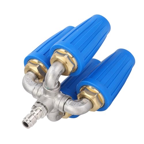 Boquilla de Pulverización Turbo de Lavadora a Presión, Boquilla Giratoria de Acero Inoxidable de 4 en 1, Boquilla Turbo de 4000 PSI con Conector Rápido para Vehículos, Pisos, 360