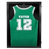 PENNZONI Jersey Frame Display Case, Acrylic Football, Baseball, Basketball, Soccer, Hockey Sports Display Case, Jersey Cabinet, Black