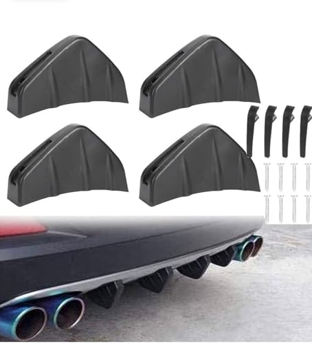 Image of 4PCS Shark Fin Diffuser Splitter for All Cars Lower Bumper Wing Lip Diffuser Attractive Look Spoiler Tirm Covers Decoration Rear Universal.