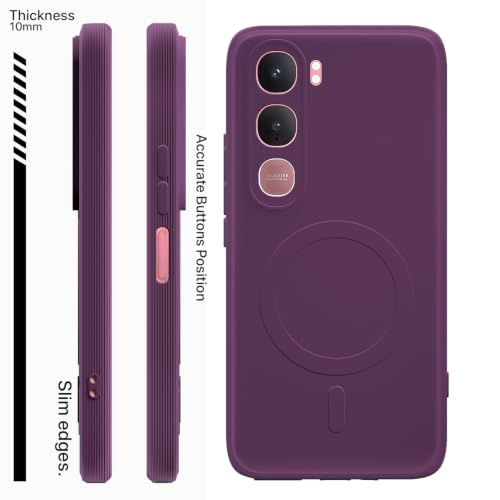 Image of Pikkme Back Cover for Vivo Y31 5G Soft Matte Silicone Mag-Safe Design (Mag-Safe Not Support) Camera Protection | Slim Fit Bumper Cover (Purple)