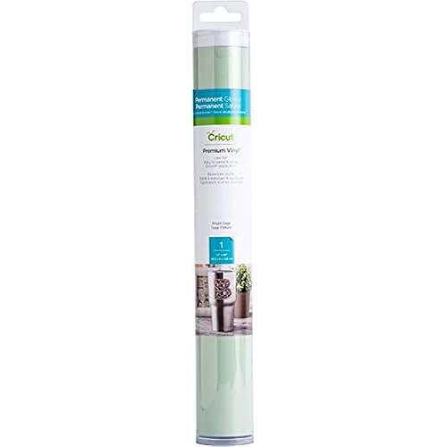 Cricut Premium Permanent Vinyl (12" x 48"), Strong Adhesive Lasts for 3 Years, UV & Water-Resistant, Perfect for Indoor-Outdoor DIY Projects, Compatible with Cricut Machines, Bright Sage