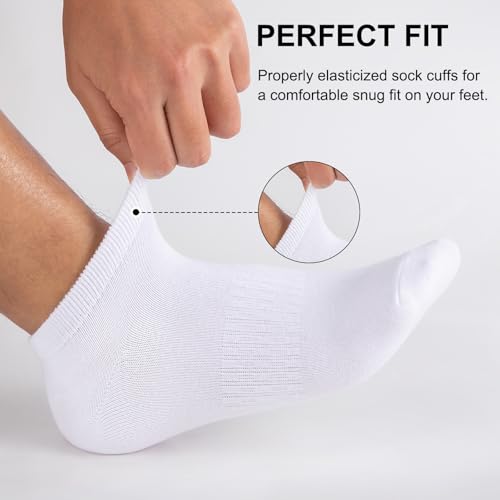 eallco Mens Ankle Socks Cotton Running Low Cut Short Thin Breathable Casual Socks 6 Pairs4