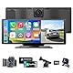 10,26 Zoll 4K Wireless Carplay Display Android Auto Display,Autoradio Kabelloses Carplay Bildschirm,Android Auto Bildschirm mit AUX/FM,Dash Cam,Rückfahrkamera,Mirror Link,Bluetooth für alle Fahrzeuge