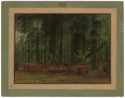 Tableau excavation d'un canoë George Catlin pour décorer votre bureau