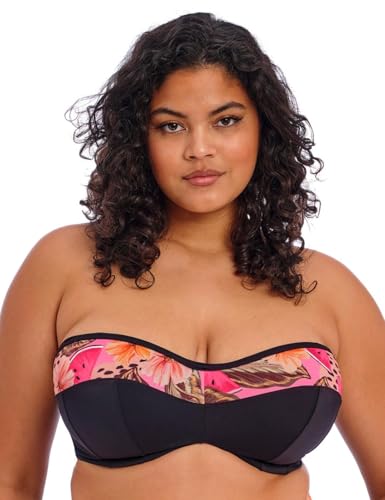 Image of Elomi Women's Cabana Nights Underwire Bandeau Bikini Top, Multi, 40GG