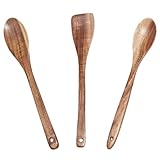 Raheem Juego de 3 utensilios de cocina de 30 cm, mango largo, cucharas de madera de olivo, resistentes al calor, ideales para barbacoa, ensalada, tostadora, cocina, espátula, juego de protección