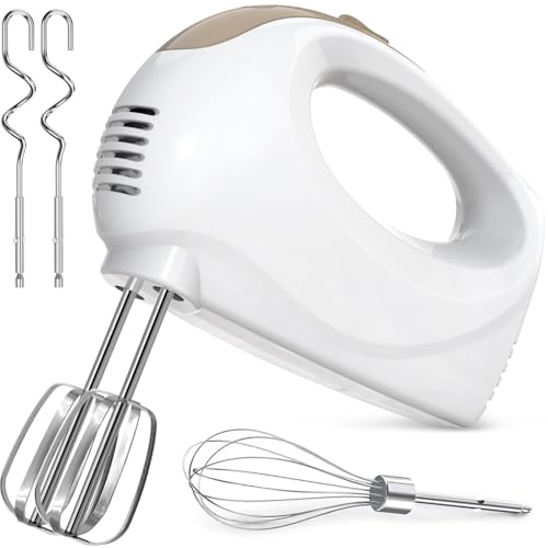 Handrührer Elektrisch-Handrührgerät, 5 StuFen Handmixer, Enthalten 1 Schneebesen, 2 Rührbesen, 2...