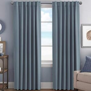 H.VERSAILTEX Blackout Curtains Thermal Insulated Window Treatment Panels Room Darkening Blackout Drapes for Living Room Back Tab/Rod Pocket Bedroom Draperies, 52 x 45 Inch, Aqua, 2 Panels