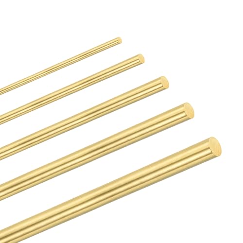 M METERXITY 5-Pack Brass Rod, 2,3,4,5,6mm Dia 11.8