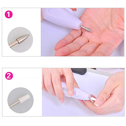 5 bits a Set Battery Powerd Electric Manicure Nail Art File Drill Salon Manicure Pen Nail Polish Tool Machine Accessories Kit