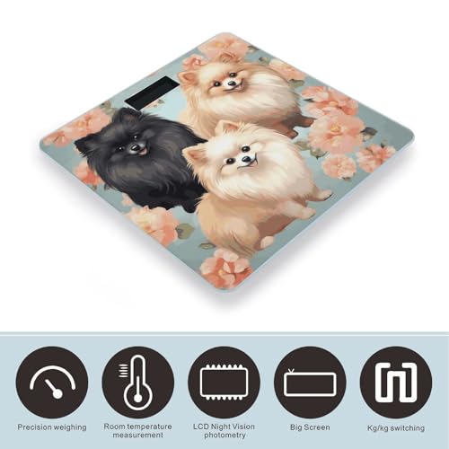 Báscula Digital De Baño Con Diseño De Pomeranianos miniatura 3