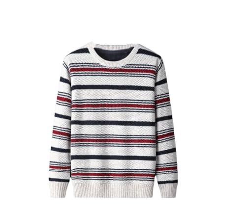Men's Striped Pullovers Knitted Sweater Men Crew Neck Lightweight Sweater