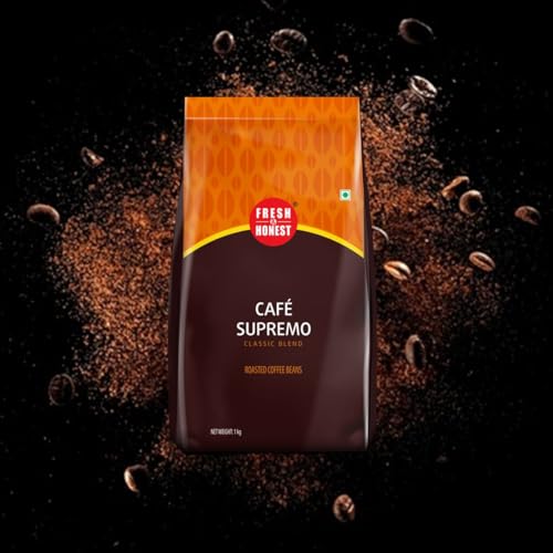 Image of Fresh & Honest Cafe Supremo | Roasted Coffee Beans | Medium Dark Roast | Arabica Robusta Blend | 1Kilo