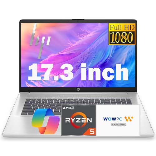 Image of HP New 17.3 Inch FHD Business Laptop Back to School Limited Edition, Powerful AMD Ryzen 5 7000 Series (Beats Core i7-1355U), 8GB RAM, 512GB PCIE SSD, Windows 11, MS Office for the Web