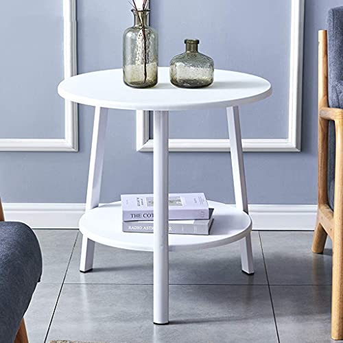 Table en bois massif double couche blanc au design épuré