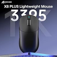 ATTACK SHARK X8PLUS Mouse for Large Hand, 55g Superlight, PixArt PAW3395PRO Gaming Sensor, BT/2.4G Wireless/Wired, 6 Adjustable DPI up to 40000, 500mAh Battery (Black) – Ansicht 3