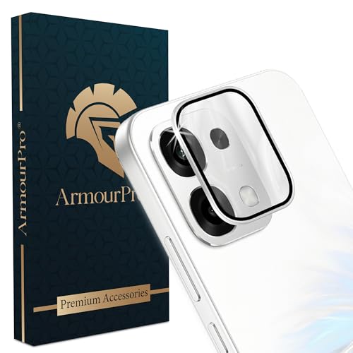 Image of ArmourPro Camera Lens Protector Tempered Glass for Oppo F33 (6.57 Inches) Tough HD Individual Aluminum Alloy Rings 9H Camera Cover, Scratch-Resistant,Camera Rings Protection| Silver, 1 Pack
