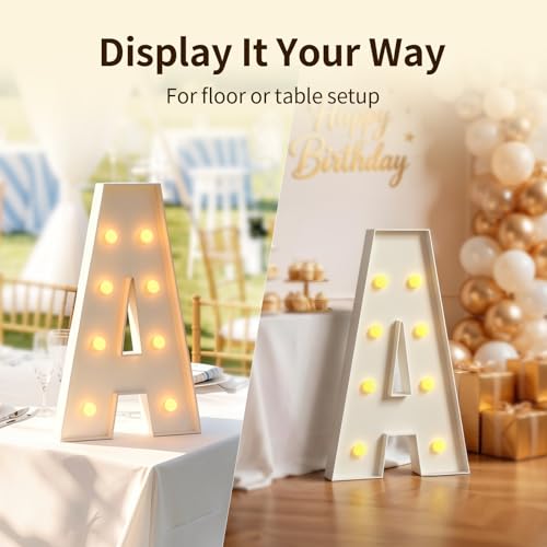 Image of Marquee Letters 3 Feet Tall Large Light Up Letters T Happy Birthday Decorations Marry Me Engagement Party Decor Yellow Light Birthday Decorations Balloon Arch Kit Foam Sign T