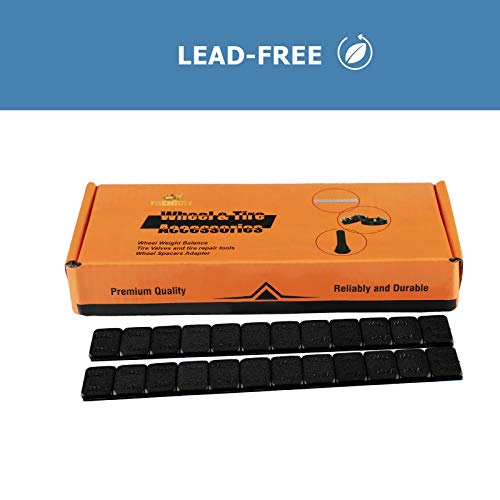 Ezisoe 1/4 Oz Black Adhesive Backed Wheel Weights, Cars, Trucks, Suvs, Motorcycles, Low Profile (72 Oz Pack) #TOP5