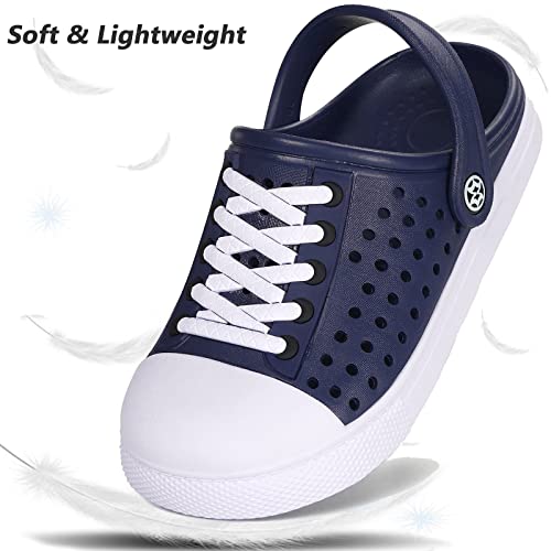 Kvbabby Toddlers Boys Girls Clogs Garden Shoes Kids' Lightweight Beach Slippers Sandals Summer Slip On Water Shoes,Deep Blue,9 Us Toddler = Label 25 #TOP3