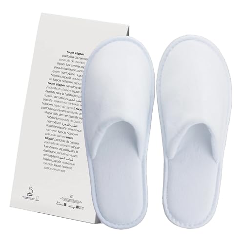 AURA LUXURY COLLECTION ® 100 paia di CIABATTE CHIUSE MONOUSO IMBUSTATE IN CARTA bianche unisex TAGLIA UNICA con suola antiscivolo per ospiti, hotel, b&b spa centri estetici