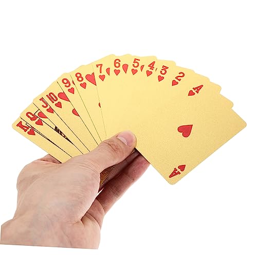 1satz wasserdichte Goldfolie Pokerkarten Für Partyspiele Für Trickspiele Und Outdoor-aktivitäten Langlebig Und Leicht Zu Transportieren – Bild 4