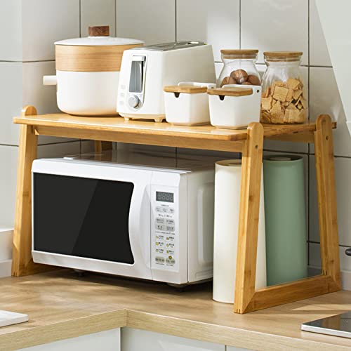 Support de rangement pour micro-ondes et petit four électrique en bambou - 2