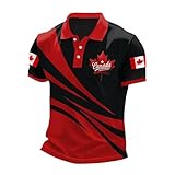 Mens Canada Polo Shirt Vintage Canadian Maple Leaf Flag Graphic Golf Shirts Summer Casual Patriotic 1st July T-Shirt Tee Tops