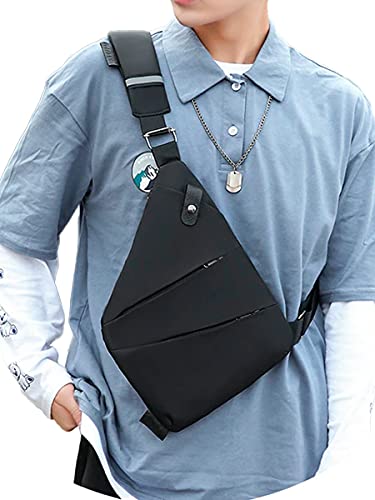 Bolsa Bag Pochete Transversal Slim Impermeável (Preto)