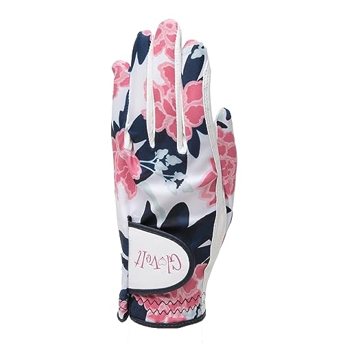 Glove It Ladies Golf Glove - Lightweight and Soft Cabretta Leather Golf Glove for Womens, Features UV Protection - Peonies & Pars