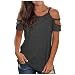 TLTL Women Summer Short Sleeve Strappy Cold Shoulder T-Shirt Tops Blouses