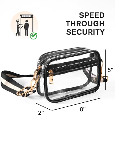Image of BS-VOG Clear Crossbody Bag Stadium Approved, Clear Purses for Women, Small Stadium Bag for Events Concerts Sports Fans