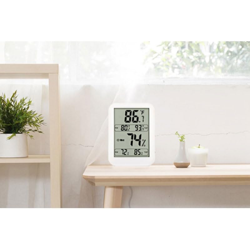 ABS Digital Electronic Thermometer Hygrometer The Indoor Large Screen Displays Simultaneously