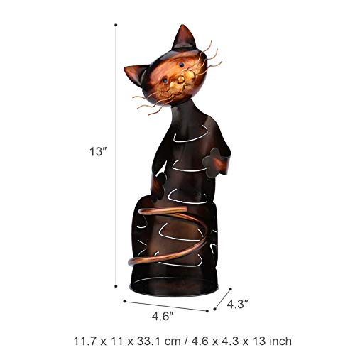 Kavolet Porte-Bouteille de vin en métal, Porte-Bouteille à vin en Forme de Chat, Plateau à vin en métal, Sculptures Pratiques pour la décoration intérieure Chat, Artisanat de décoration pour Maison