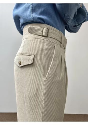 Formal Men's Pants Corduroy Dress Pants Design Buckle Tailored Waistline Fit Male Winter for Wedding Groomsman2