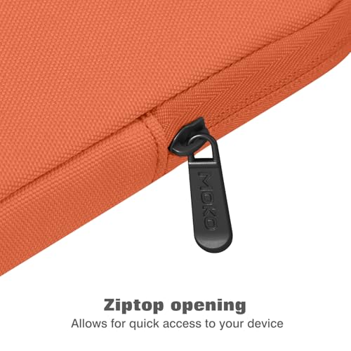 Image of MoKo 9-11 Inch Tablet Sleeve Bag Carrying Case Fits New 11inch iPad Air M4, iPad A16 2025, iPad Pro 11 M4, Air 5 /4 /3, iPad 10 /9 /8th Gen, Tab S8 /S9 11 inch, Tablet Carrying Case, Orange
