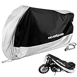 Funda para Moto NEVERLAND Cubierta de la Moto 190T Funda Protector Moto Impermeable Cubierta Protectora con Banda Reflectante a Prueba de Sol Lluvia Polvo Viento