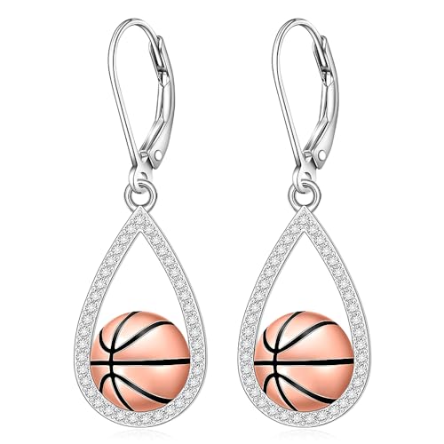 Boucles d'oreilles basket-ball femme argent 925 dormeuses